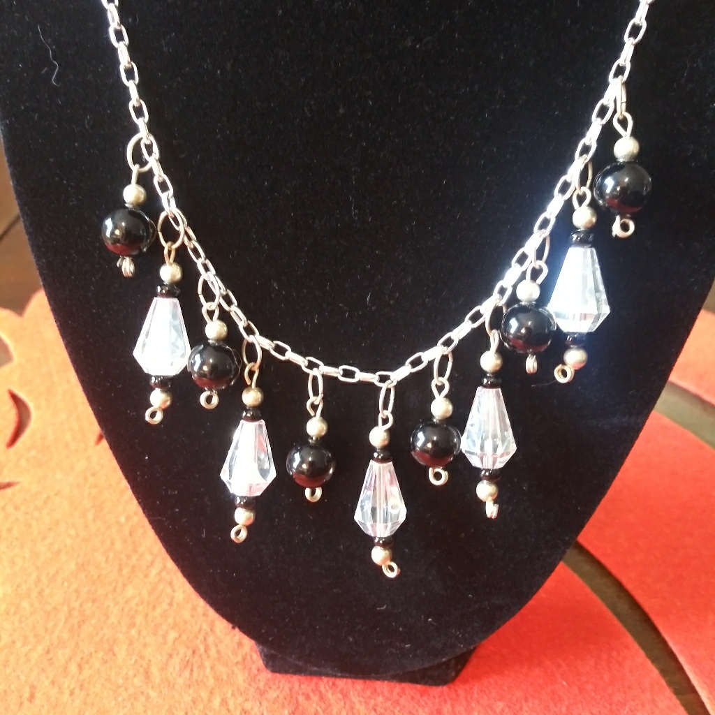 Jewelsnjuniper Design Crystal Black Onyx Necklace